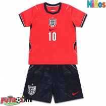Camiseta Inglaterra Jude Bellingham #10 Visitante Equipación para niños Mundial 2026 manga corta (+ pantalones cortos)